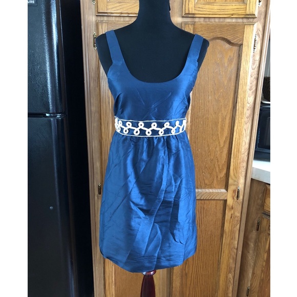 CCO SALE Vineyard Vines Silk Navy Blue Mini Dress - Picture 1 of 3